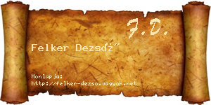 Felker Dezső névjegykártya