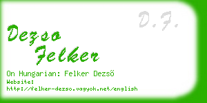 dezso felker business card